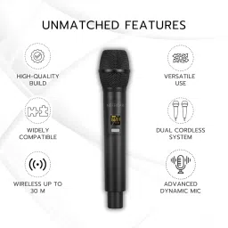 nefficar Wireless Microphone System, 100ft Range, for Singing, Announcement, Stage Microphone image 5