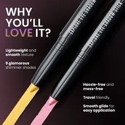 Lakme Absolute Explore High-Pigmented Shimmer Eyeshadow Stick 1.4g - Shimmering Gold image 2