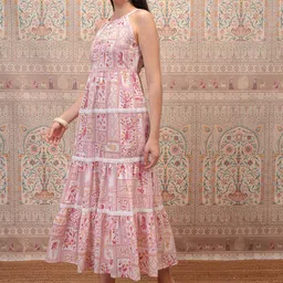 Vishudh Ethnic Motifs Print A-Line Midi Dress image 4