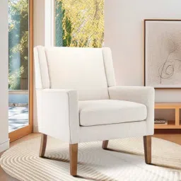 timberly Leston Upholstered Fabric Arm Chair in Off White Colour-picture-42
