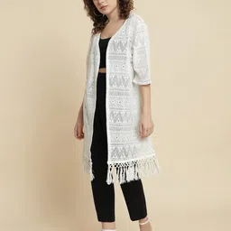 UnaOne Self Design Longline Open Front Shrug image 4