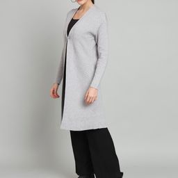 BROOWL Self Design Woollen Open Front Longline Shrug image 3
