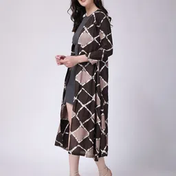 SCORPIUS Geomentric Printed Open Front Longline Shrug image 4