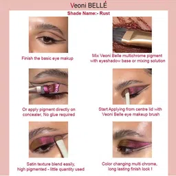 Veoni BELLE Set of 2 Multichrome Duochrome Eyeshadow Pigment 2g Each - Fall & Rust image 5