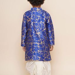 Sethukrishna Boys Abstract Printed Mandarin Collar Kurta with Dhoti Pants image 4