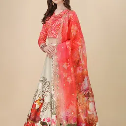 Kaizen TEXO FAB Printed Semi-Stitched Lehenga & Unstitched Blouse With Dupatta image 4