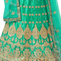 MANVAA Embroidered Semi-Stitched Lehenga & Unstitched Blouse With Dupatta image 2