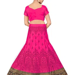MANVAA Embroidered Beads & Stones Semi-Stitched Lehenga & Unstitched Blouse With Dupatta image 4