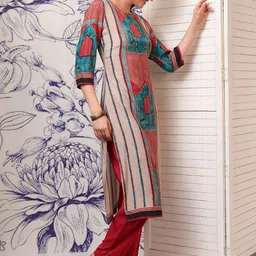 Vishudh Ethnic Motifs Printed Regular Kurta with Trouser image 4
