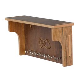 eCraftIndia Brown Handcrafted Wooden Key Holder With Shelf image 2