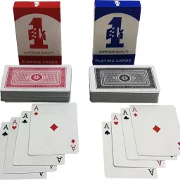 Number 1 Superior Quality Plastic Coated Playing Cards with 2 Set of Cards-11