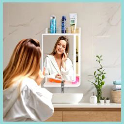Rich Look Bathroom Mirror Cabinet | 5 Shelves Washroom Mirrors Bathroom Mirror-picture-20