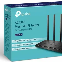T P LINK Archer C6 AC1200 Mesh Wi-Fi Router Full Gigabit | MU-MIMO Wireless Router 5 GHz, 2.4 GHz 867 Mbps Wifi Speed Dual Band External Antenna Ethernet (Cable Broadband) image 3