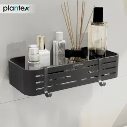 Bathroom Organizer/Shelf for Bathroom/Shelf with Self Adhesive Sticker-(12x5in) Aluminium Wall Shelf-image-38