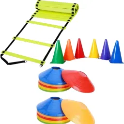 Mtr. Ladder 10 saucer 6 cone of 6 inch 6 hurdle Agility kit 4 Football & Fitness Kit-18