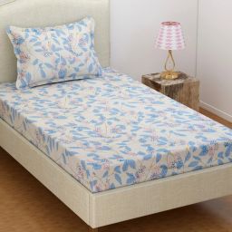 160 TC Cotton Queen Printed Flat Bedsheet-22