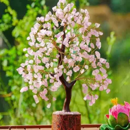 Pink Quartz Stone Fortune Crystal Tree Showpiece by Muren-picture-37