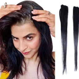 2Pcs SingleClip Side CoversUp Extension/Patch For Women And GirlsExtension Hair Extension-image-24
