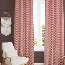 RIDHAAN Pink 2 Pieces Zig Zag Embellished Room Darkening Window Curtain-image-64