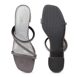 Inc 5 Grey Embellished Party Block Heels image 4