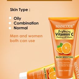 MANCODE Brightening Vitamin C Peel Off Mask For Deep Cleansing - 100 ml image 4
