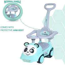 joyride 3 in 1 Push Car Panda Plus Rideon with Removable Parental Handle | Guardrails Rideons & Wagons Non Battery Operated Ride On image 3