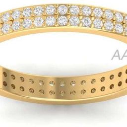 Double Full Eternity Micro Pave Diamond Ring Silver Ring-image-13