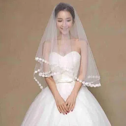 Wedding veil with front layer Head Band-16