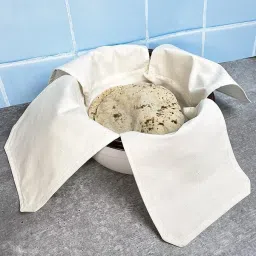 Chapati Cover, Muslin Cloth, Kitchen Tiffins Traditional Double Layer Rumals Solid Roti Square Flap Cover-image-30