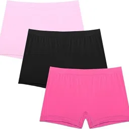 Pack of 3 Solid Women Pink, Black Cycling Shorts, Gym Shorts, Night Shorts, Regular Shorts, Running Shorts, Sports Shorts-image-23