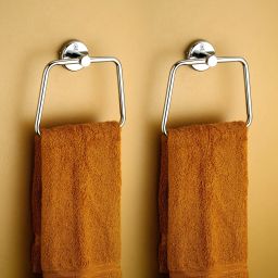 Stainless Steel Towel Ring/Napkin Ring | Towel Stand for Bathroom Towel Holder - Towel Hanger with Chrome Finish Pack of 2 Silver Towel Holder-image-74