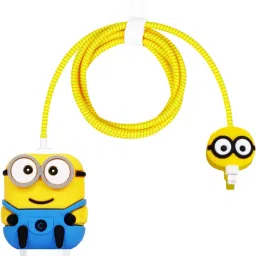 Oncraves Charger Cover for Samsung 25W, 3D cartoon, Little yellow man Cable Protector-87