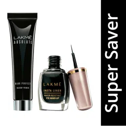 Lakme Absolute Blur Perfect Makeup Primer + Insta Liner Eye Liner - Black-picture-14