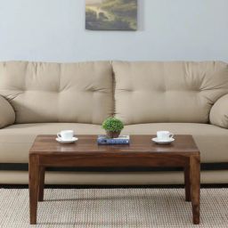 woodsworth from pepperfry Gabriella Sheesham Wood Coffee Table In Provincial Teak Finish-picture-9