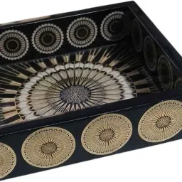 Safdar Enterprises Decorative Tray Squre Shape Tray Serving Set image 2