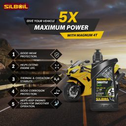silboil MAGNUM-4T THROTTLE BSVI 5W-30 ( API: SN) ( JASO: MA) High Performance Full-Synthetic Engine Oil image 4