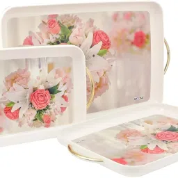 nayasa Prosper Serving Tray Set of 3 Big Medium and small Tray image 3
