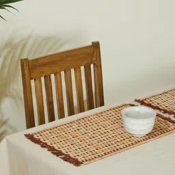 Fabindia 6-Pcs Natural-Brown Striped Rectangular Table Placemats image 4