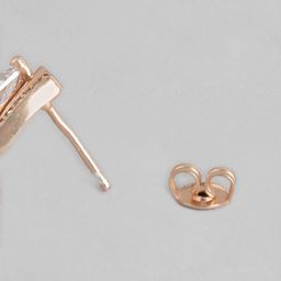 Carlton London Rose Gold-Plated Triangular Studs image 5