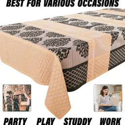 Kuber Industries Orange & Grey 6 Seater Table Protector Cover image 4