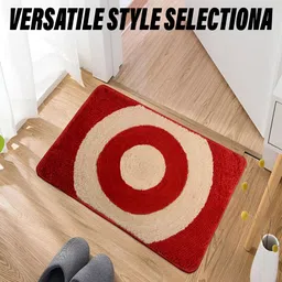 Kuber Industries Red Self-Design Cotton Doormat image 2