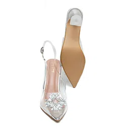 Dapper Feet-Fancy Nancy Embellished Pointed Toe Slim Heeled Mules image 5