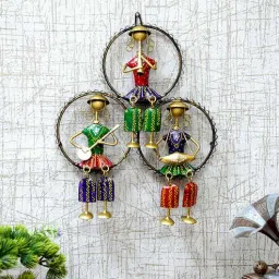 craft tree Metallic Musician Wall Hanging Frame (Set Of 3) In Multicolour-picture-45