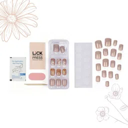 LICK 12 Pcs Reusable Square Shape False Press on Nails With Application Kit image 5