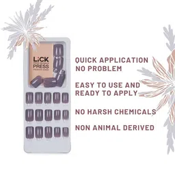 Lick 24 Pcs Artificial Reusable Oval Nail Extensions with Application Kit - Lavender image 2