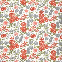 Trance Home Linen White & Red Printed Pure Cotton Rectangular 4-6 Seater Table Cloth image 4