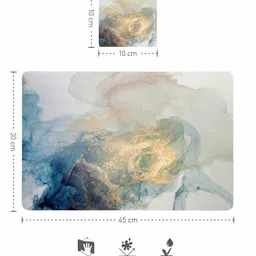 OBSESSIONS Blue 12 Pieces Printed Rectangular Table Placemats with Coasters image 3