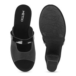Metro Textured Open Toe Platform Heels image 4