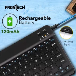 Frontech FT-1603A Wireless, Bluetooth, Smart Connector Laptop-size Multi-device Keyboard Compatible with Laptop, Desktop, Mac, Tablet image 4