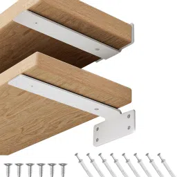2pcs Floating Shelf Brackets 6 inch T Shape Metal Rack White 16.7cm x 3cm Shelf Bracket-11